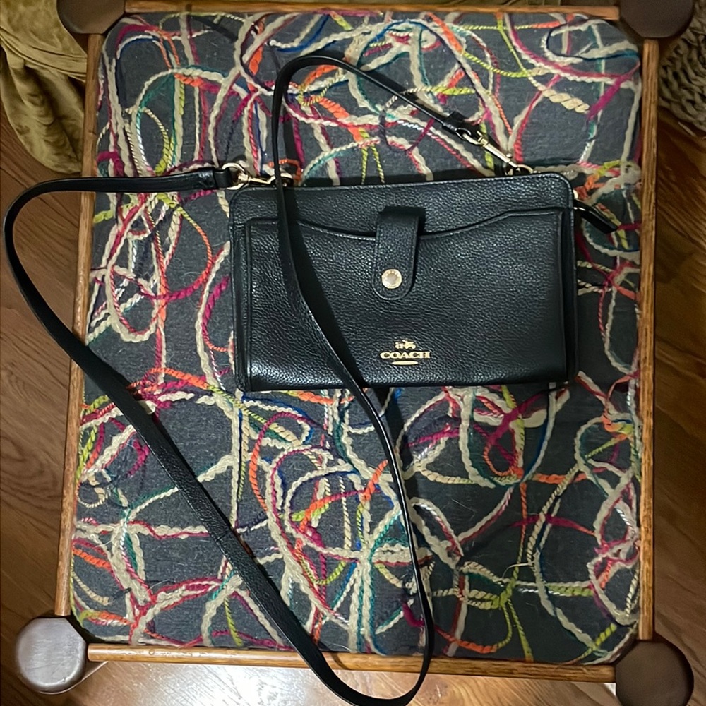 Small leather coach satchel with wallet insert